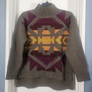 Pendleton Wool Sweater in Brown and Purple